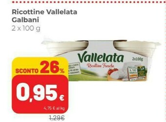 Coop Galbani Ricottine Fresche Vallelata 200 G(ml) offerta
