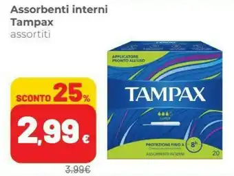 Coop Tampax Super Assorbente Interno 20 Pezzo(i) offerta