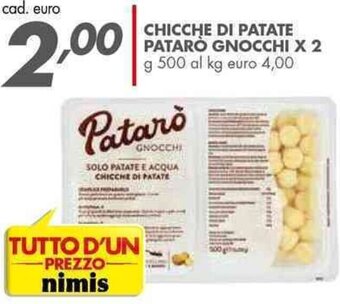 Italmark CHICCHE DI PATATE PATARO GNOCCHI X 2 g 500 offerta