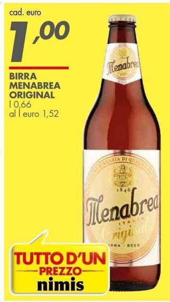 Italmark BIRRA MENABREA ORIGINAL l 0.66 offerta