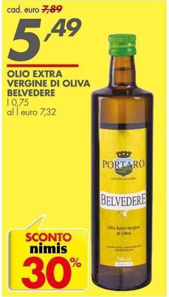 Italmark OLIO EXTRA VERGINE DI OLIVA BELVEDERE l 0,75 offerta