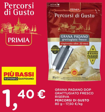 Poli GRANA PADANO DOP GRATTUGIATO FRESCO RISERVA PERCORSI DI GUSTO 80 g offerta