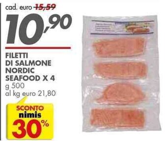 Italmark FILETTI DI SALMONE NORDIC SEAFOOD X 4 g 500 offerta