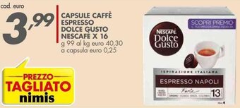 Italmark CAPSULE CAFFÈ ESPRESSO DOLCE GUSTO NESCAFÉ X 16 g 99 offerta