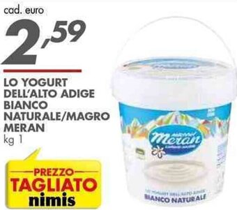 LO YOGURT DELL'ALTO ADIGE BIANCO NATURALE/MAGRO MERAN kg 1