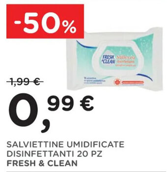 Poli SALVIETTINE UMIDIFICATE DISINFETTANTI 20 PZ FRESH & CLEAN offerta