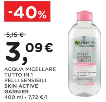 Poli ACQUA MICELLARE TUTTO IN 1 PELLI SENSIBILI SKIN ACTIVE GARNIER 400 ml offerta