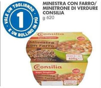 Italmark MINESTRA CON FARRO/ MINETRONE DI VERDURE CONSILIA g 620 offerta