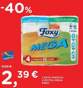 Poli CARTA IGIENICA 4 ROTOLI MEGA FOXY offerta