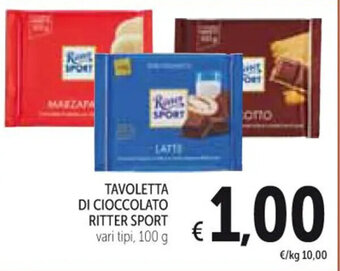 Spazio Conad TAVOLETTA DI CIOCCOLATO RITTER SPORT vari tipi, 100 g offerta