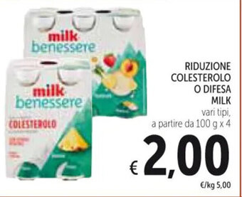 Spazio Conad RIDUZIONE COLESTEROLO O DIFESA MILK 100 g x 4 offerta