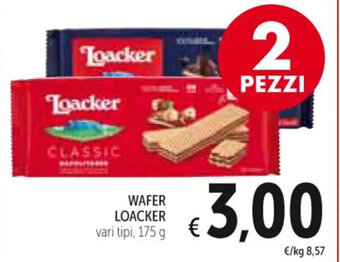 Spazio Conad WAFER LOACKER vari tipi, 175 g offerta