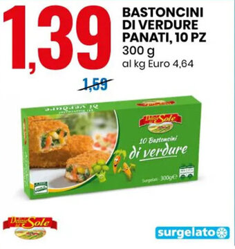 Eurospin BASTONCINI DI VERDURE PANATI, 10 PZ 300 G offerta
