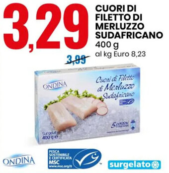 CUORI DI FILETTO DI MERLUZZO SUDAFRICANO 400 g