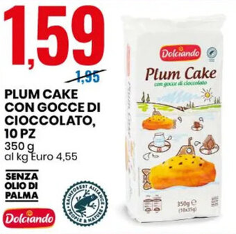 Eurospin PLUM CAKE CON GOCCE DI CIOCCOLATO, 10 PZ 350 G offerta