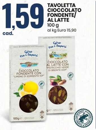 Eurospin TAVOLETTA CIOCCOLATO FONDENTE/ AL LATTE 100 g offerta