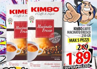Il Genio Supermercato KIMBO CAFFÈ MACINATO FRESCO 250 GR offerta
