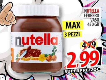 NUTELLA FERRERO VASO 450 GR