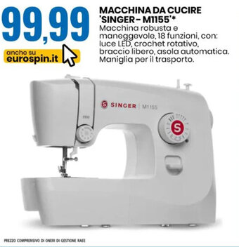 Eurospin MACCHINA DA CUCIRE 'SINGER-M1155' offerta