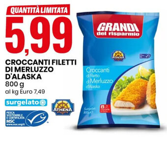 Eurospin CROCCANTI FILETTI DI MERLUZZO D'ALASKA 800 g offerta