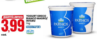 Eurospin YOGURT GRECO BIANCO MAGRO/ INTERO 1kg offerta