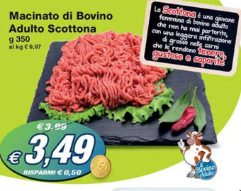Prix Quality Macinato di Bovino Adulto Scottona g 350 offerta