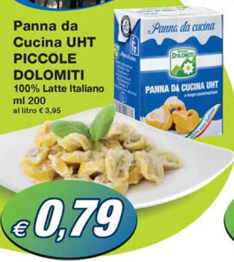 Prix Quality Panna da Cucina UHT PICCOLE DOLOMITI 100% Latte Italiano ml 200 offerta