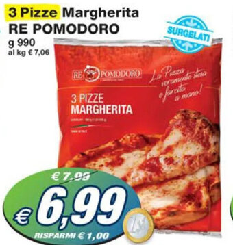 Prix Quality 3 Pizze Margherita RE POMODORO g 990 offerta