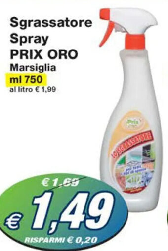 Sgrassatore Spray PRIX ORO Marsiglia ml 750
