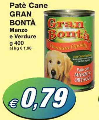 Prix Quality Patè Cane GRAN BONTÀ Manzo e Verdure g 400 offerta