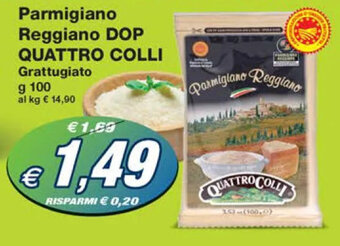 Parmigiano Reggiano DOP QUATTRO COLLI Grattugiato g 100