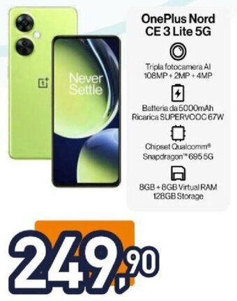 Unieuro OnePlus Nord CE 3 Lite 5G offerta