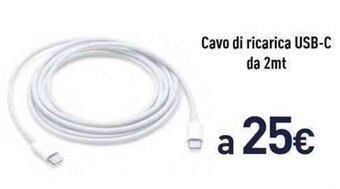 Unieuro Cavo di ricarica USB-C da 2mt offerta