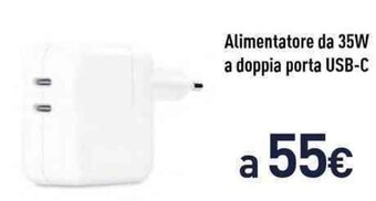 Unieuro Alimentatore da 35W a doppia porta USB-C offerta