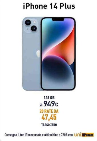 Unieuro iPhone 14 Plus offerta