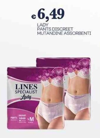 LINES SPECIALIST LADY PANTS DISCREET MUTANDINE ASSORBENTI