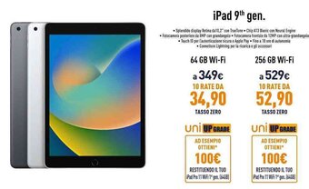 Unieuro iPad 9th gen. 256 GB Wi-Fi offerta