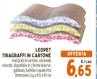 Spazio Conad LEOPET TIRAGRAFFI IN CARTONE Dimensioni: L44 x P22 x H7 cm offerta