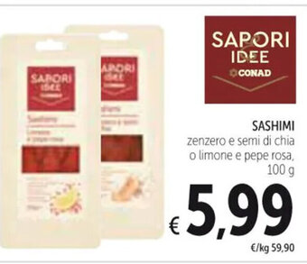 Spazio Conad SASHIMI zenzero e semi di chia o limone e pepe rosa 100 g offerta