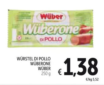 Spazio Conad WÜRSTEL DI POLLO WÜBERONE WÜBER 250 g offerta