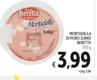 Spazio Conad MORTADELLA DI PURO SUINO BERETTA 500 g offerta