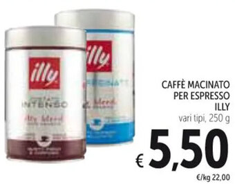 Spazio Conad CAFFÈ MACINATO PER ESPRESSO ILLY vari tipi 250 g offerta