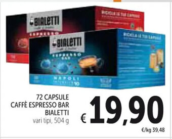 Spazio Conad 72 CAPSULE CAFFÈ ESPRESSO BAR BIALETTI 504 g offerta