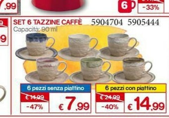 Set 6 Tazzine Caffe