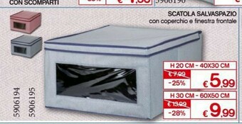 Satur Scatola Salvaspazio Con Coperchio E Finestra Frontale offerta