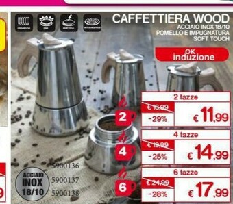 Satur Caffettiera Wood offerta