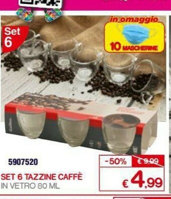 Satur Set 6 Tazzine Caffe offerta