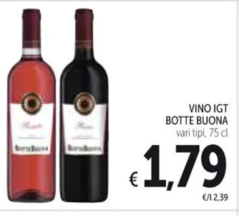 Spazio Conad VINO IGT BOTTE BUONA vari tipi, 75 cl offerta