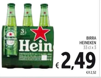 Spazio Conad BIRRA HEINEKEN 33 cl x 3 offerta