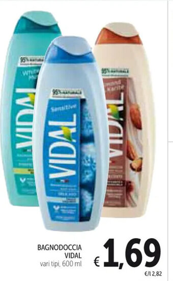 Spazio Conad BAGNODOCCIA VIDAL vari tipi, 600 ml offerta